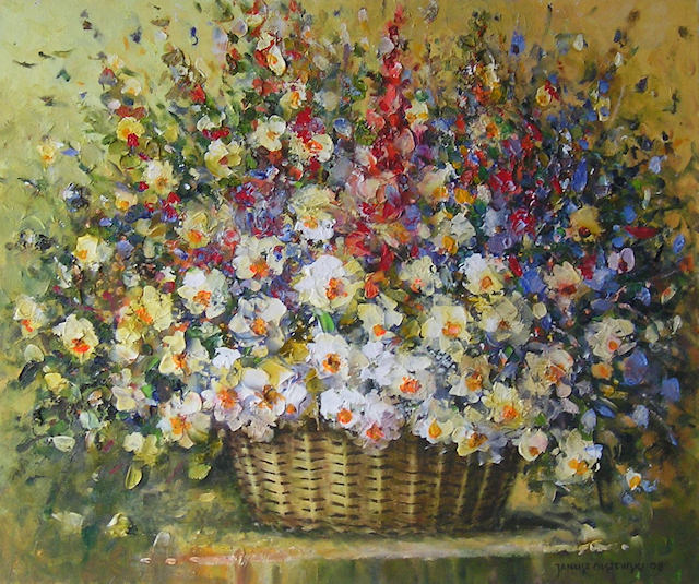 Flowers in basket